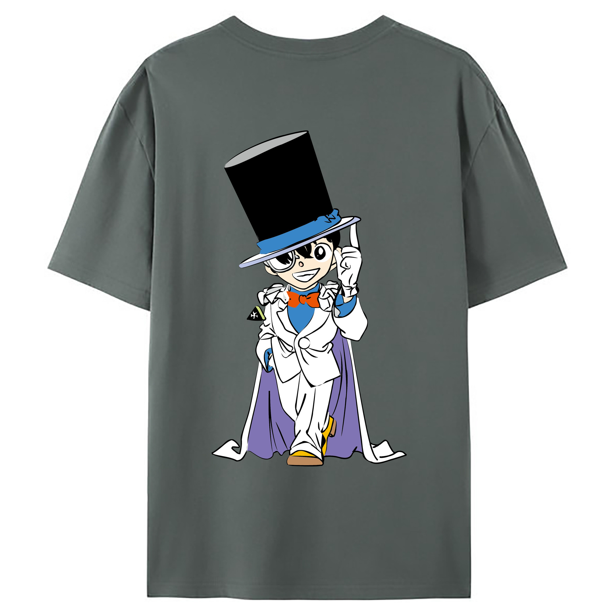 （画像用） 名探偵コナン 江戸川 コナン Detective Conan Conan Edogawa 綿100％ メンズ半袖Tシャツ（バックプリント） 通気性